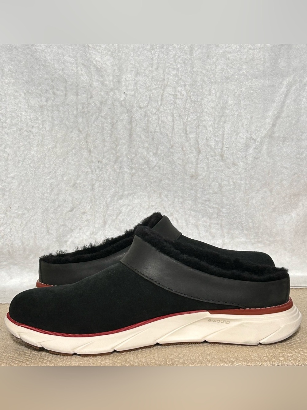 L.L.Bean Womens Black Kennebec Suede Shearling SlipOn Clogs Slippers Shoes SZ 8M - Picture 7 of 11